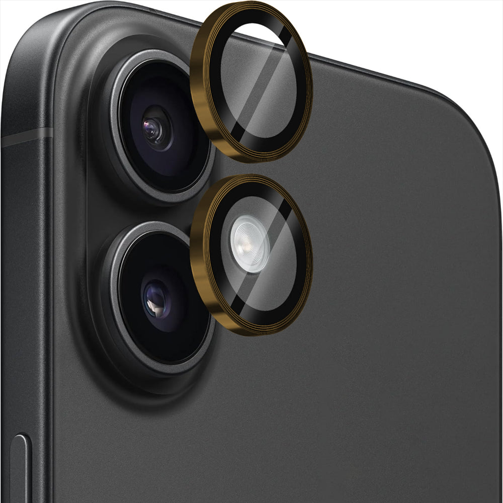 Folie Sticla Lentile Camera MaxDefense+ - iPhone 16/16 Plus - Galben