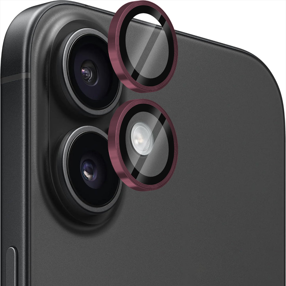 Folie Sticla Lentile Camera MaxDefense+ - iPhone 16/16 Plus - Roz