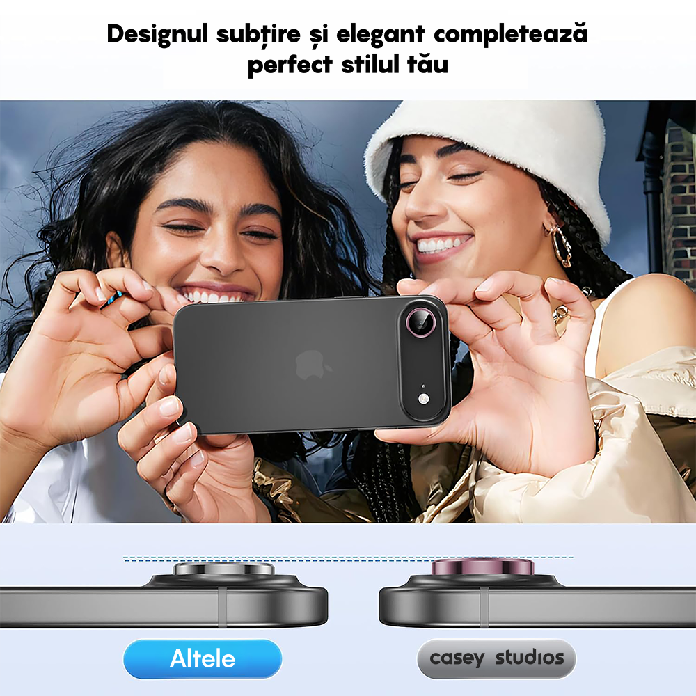 Folie Sticla Lentile Camera MaxDefense+ - iPhone 17 Air - Roz