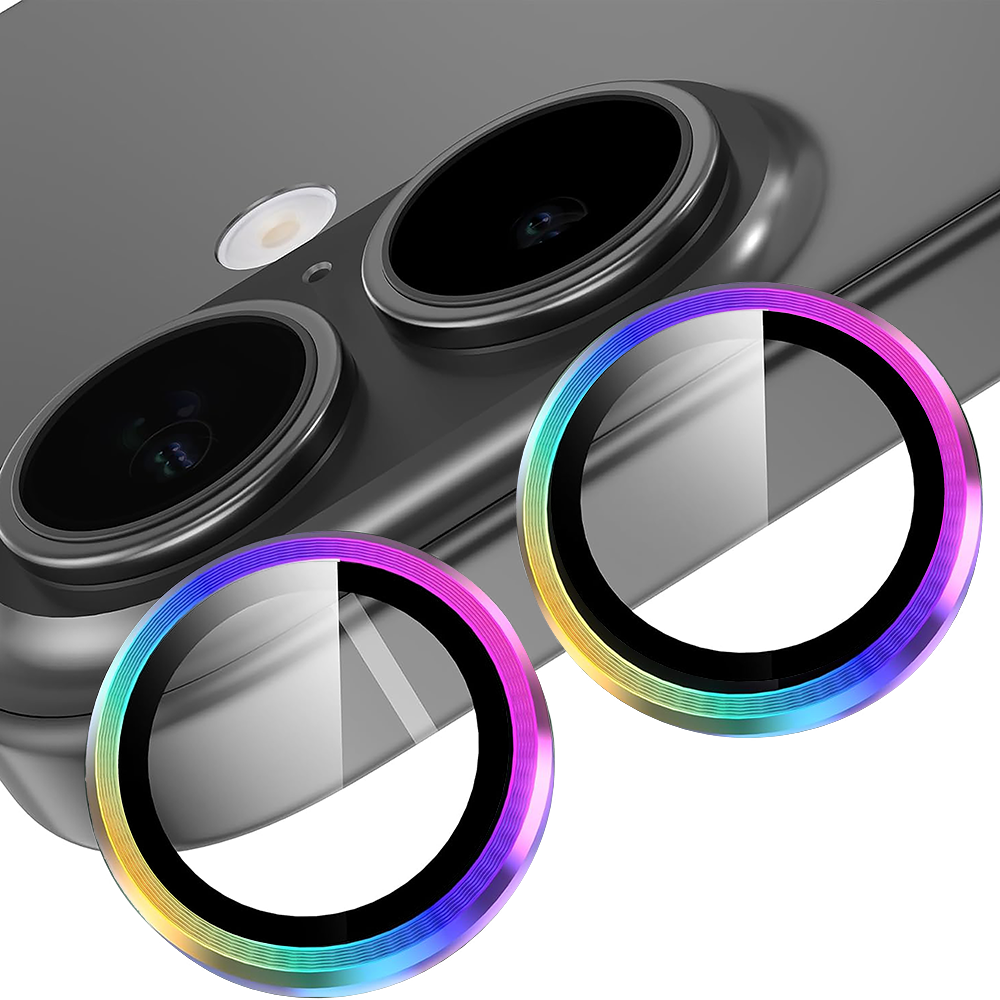 Folie Sticla Lentile Camera MaxDefense+ - iPhone 17 - Rainbow