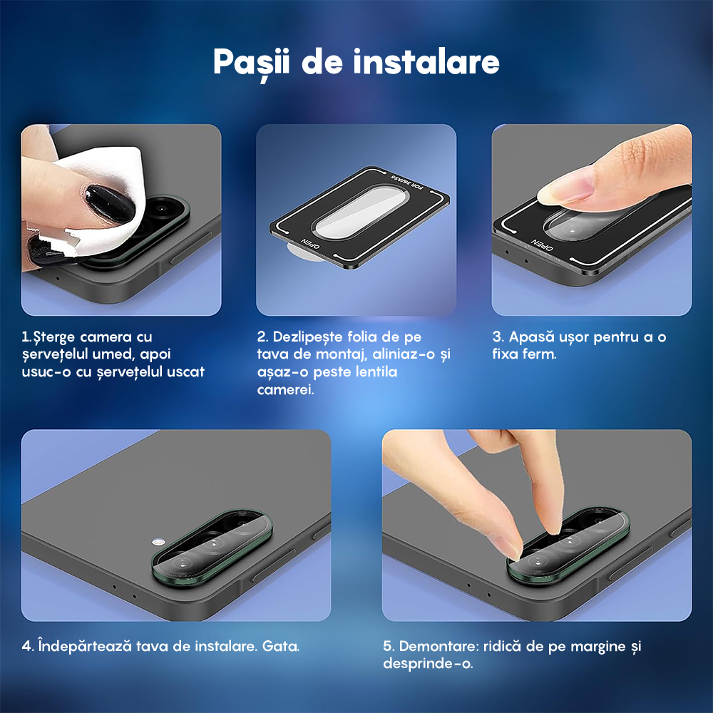 Folie Sticla Lentile Camera MaxDefense+ - Samsung Galaxy A56 / A36 - Verde