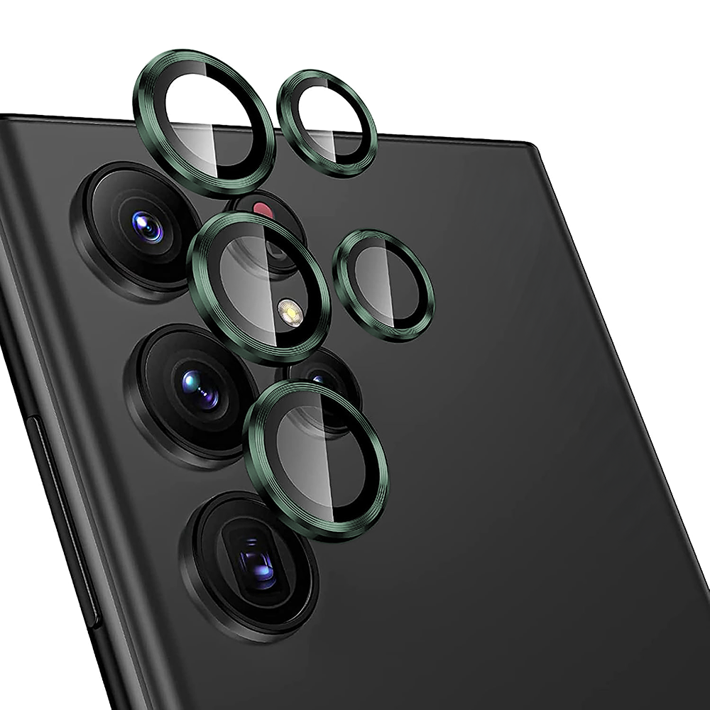 Folie Sticla Lentile Camera MaxDefense+ - Samsung Galaxy S22 Ultra - Verde