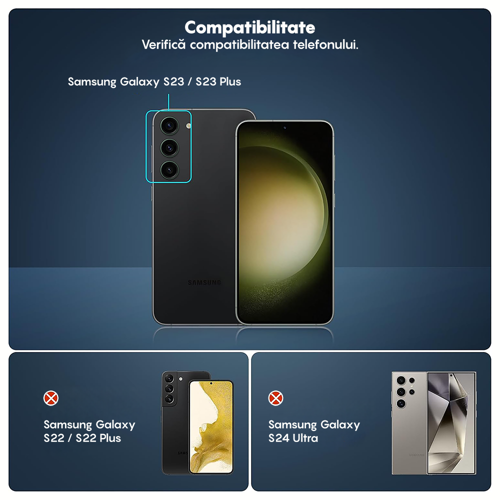 Folie Sticla Lentile Camera MaxDefense+ - Samsung Galaxy S23 / S23 Plus - Verde