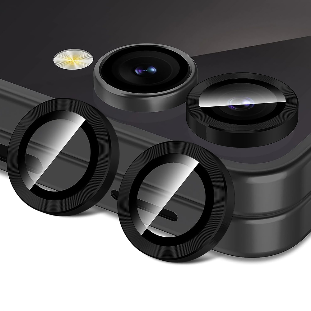 Folie Sticla Lentile Camera MaxDefense+ - Samsung Galaxy Z Flip5 - Negru