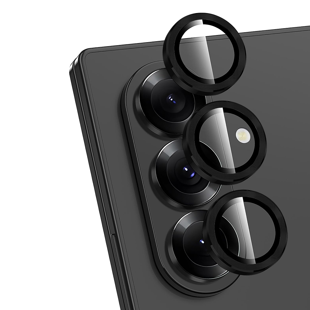 Folie Sticla Lentile Camera MaxDefense+ - Samsung Galaxy Z Fold6 - Negru