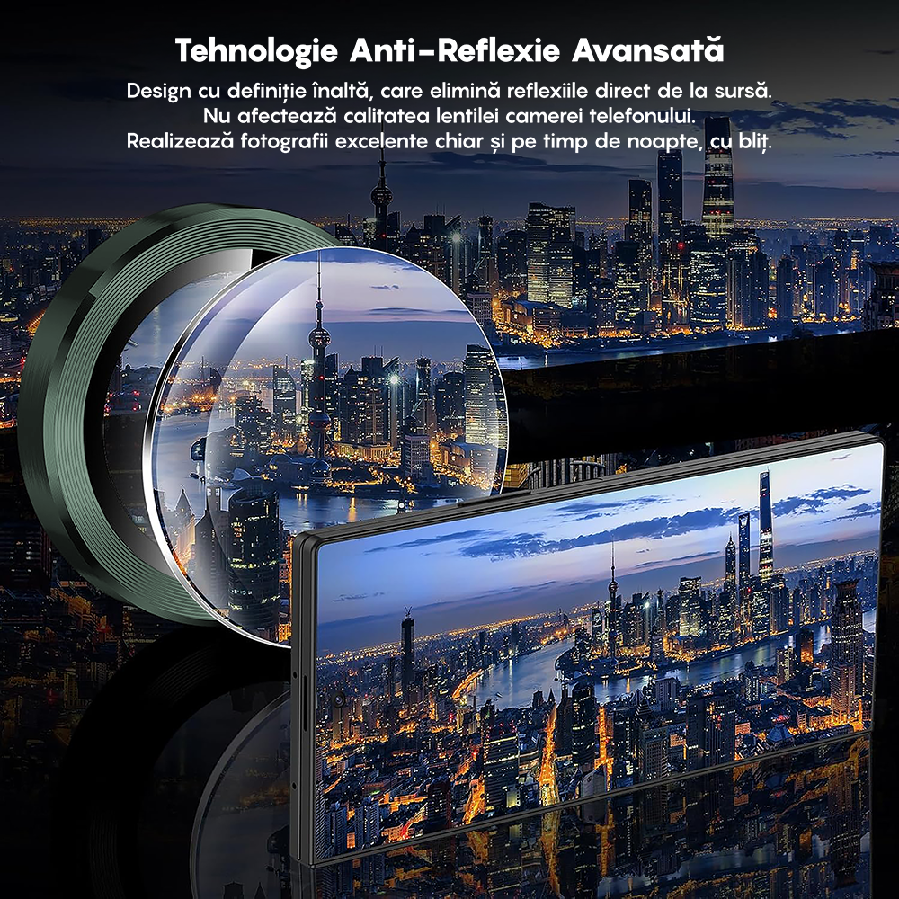 Folie Sticla Lentile Camera MaxDefense+ - Samsung Galaxy Z Fold7 - Verde