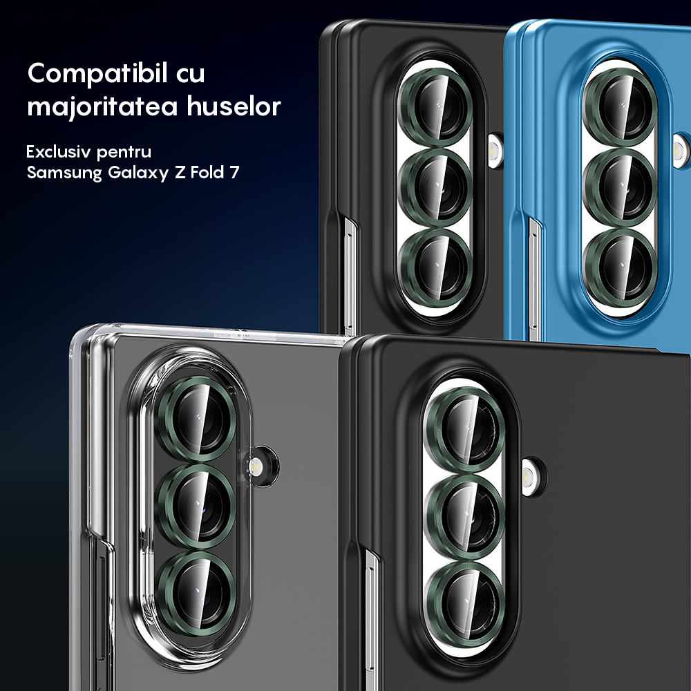 Folie Sticla Lentile Camera MaxDefense+ - Samsung Galaxy Z Fold7 - Verde