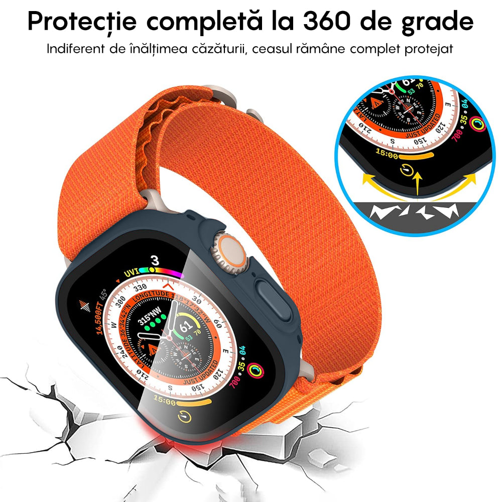 Carcasa 360° (Husa + Folie) - Apple Watch Ultra 1/Ultra 2 - 49MM - Midnight Blue