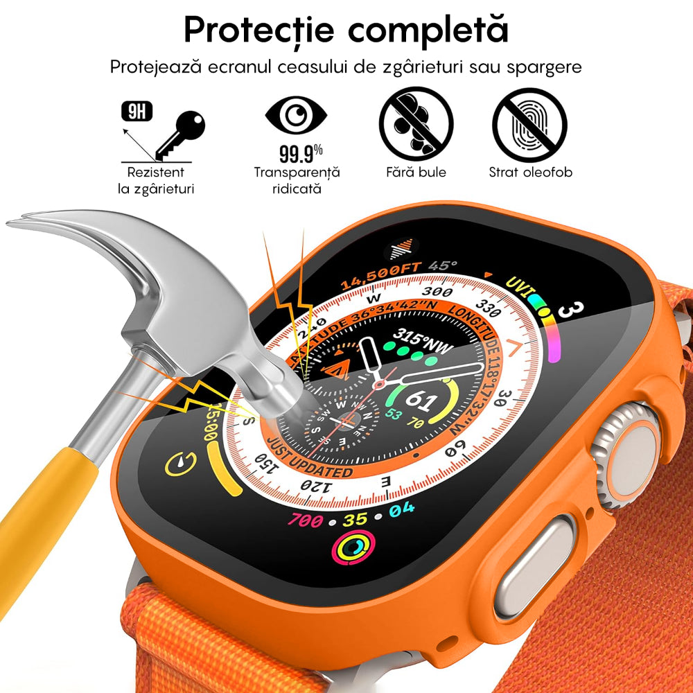 Carcasa 360° (Husa + Folie) - Apple Watch Ultra 1/Ultra 2 - 49MM - Orange