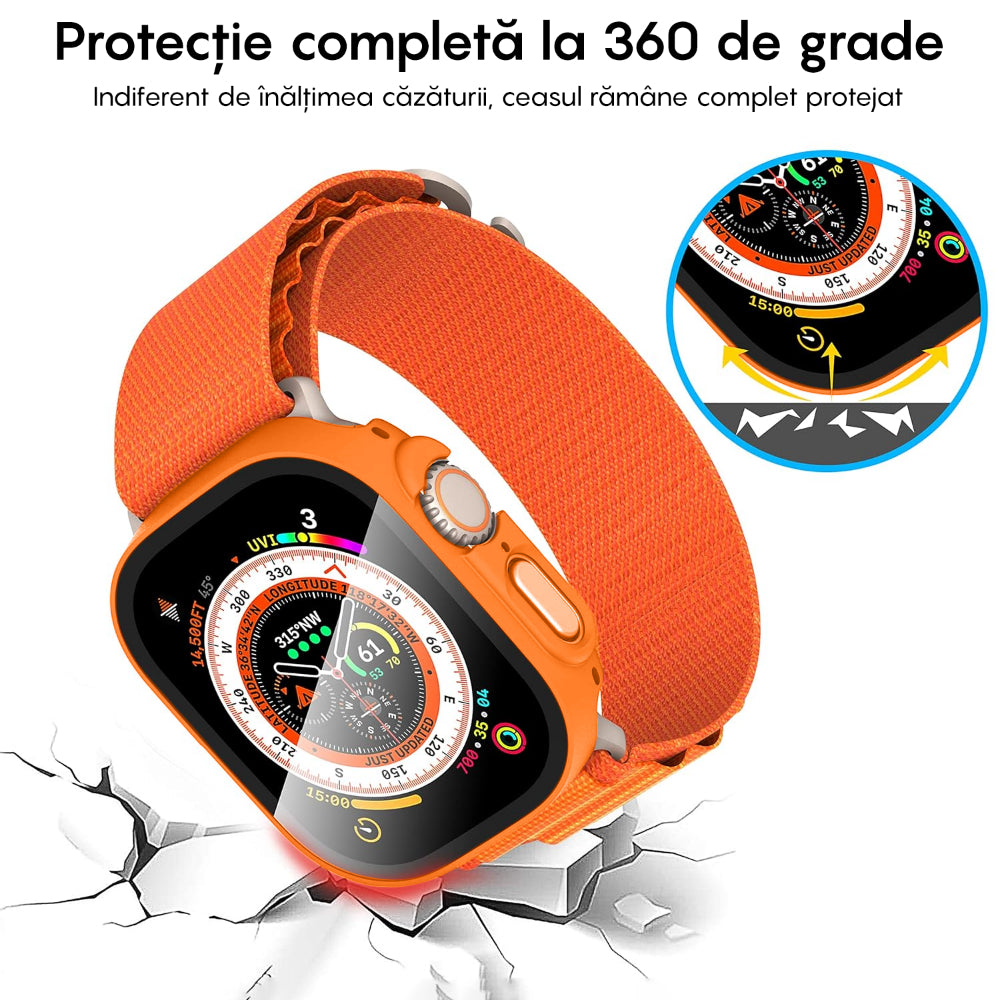 Carcasa 360° (Husa + Folie) - Apple Watch Ultra 1/Ultra 2 - 49MM - Orange