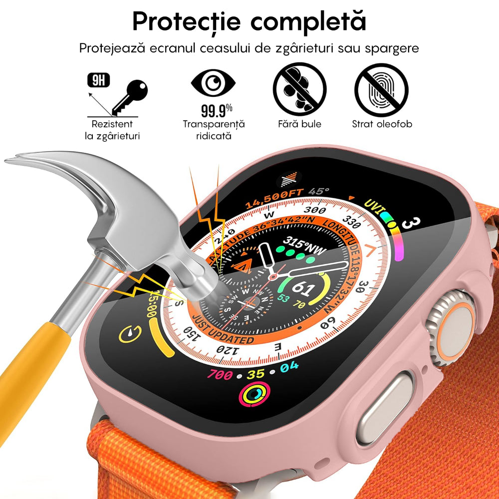 Carcasa 360° (Husa + Folie) - Apple Watch Ultra 1/Ultra 2 - 49MM - Pink