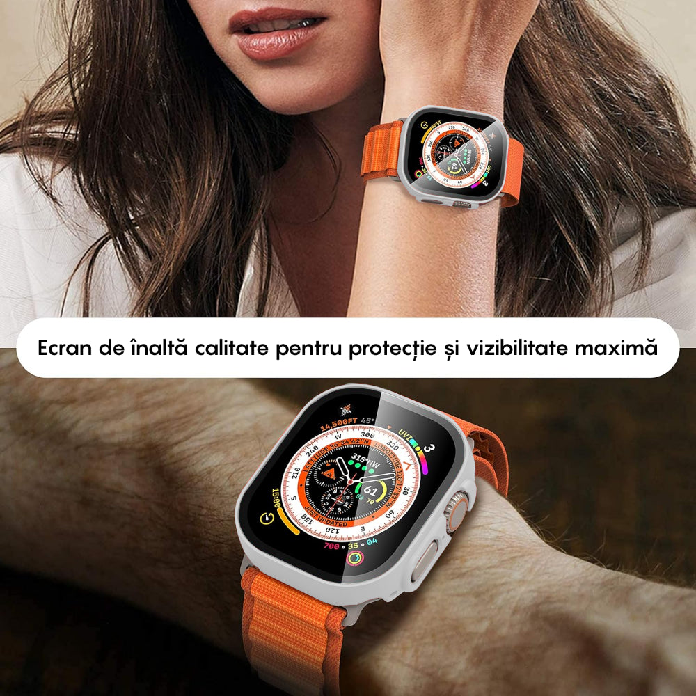 Carcasa 360° (Husa + Folie) - Apple Watch Ultra 1/Ultra 2 - 49MM - Silver