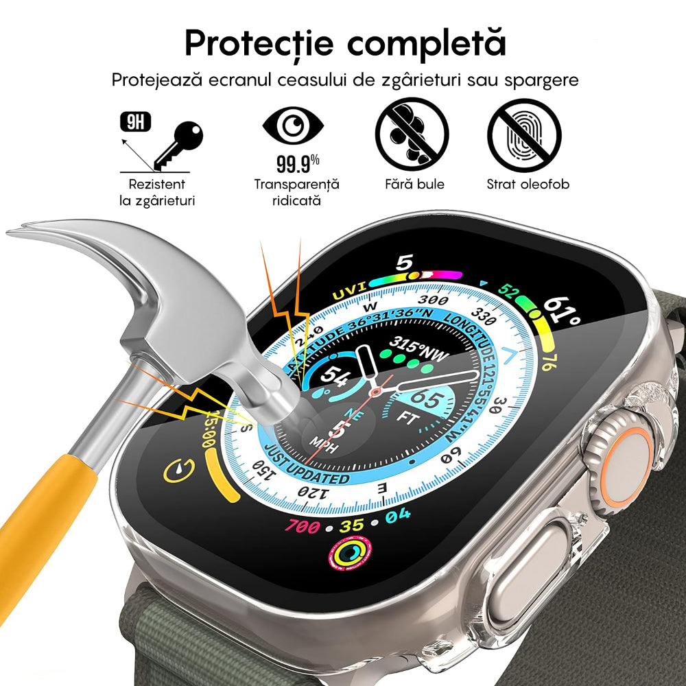 Carcasa 360° (Husa + Folie) - Apple Watch Ultra 1/Ultra 2 - 49MM - Clear