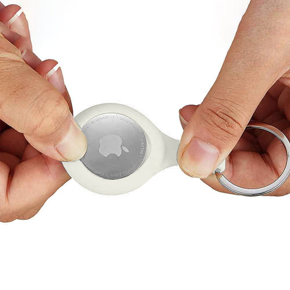 Husa Soft Silicone - AirTag - Alb