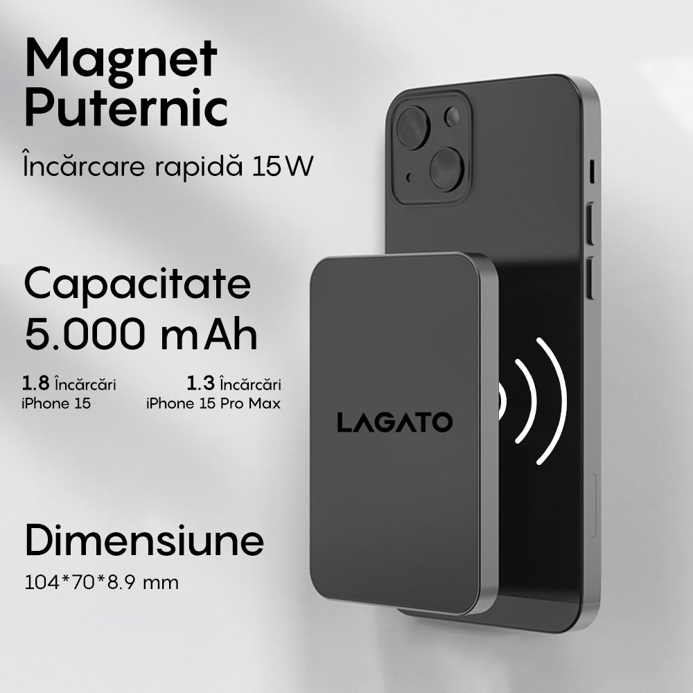 Baterie Externa MagSafe Lagato VoltEdge Pro 5000 mAh