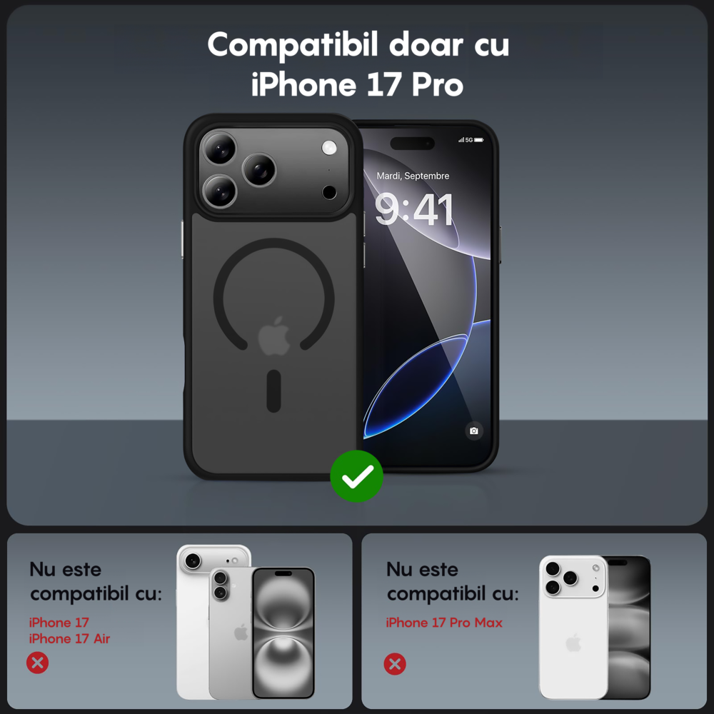Husa MagSafe - iPhone 17 Pro - Negru