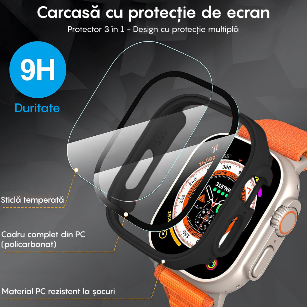 Carcasa 360° (Husa + Folie) - Apple Watch Ultra 1/Ultra 2 - 49MM - Black