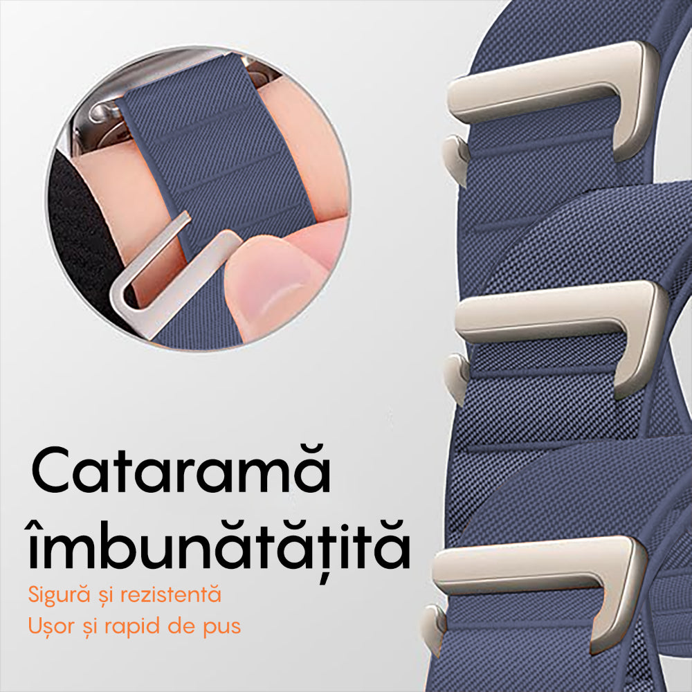Curea Alpine Summit - Apple Watch 1/2/3/4/5/6/7/8/9/10/11/SE/SE2/SE3 - 38/40/41/42 MM - Albastru