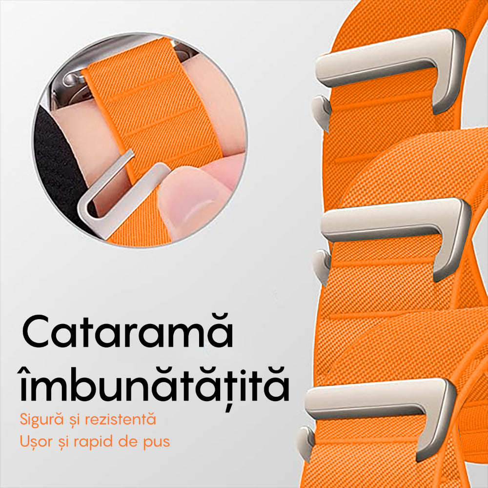 Curea Alpine Summit - Apple Watch 1/2/3/4/5/6/7/8/9/SE - 38/40/41 MM - Portocaliu