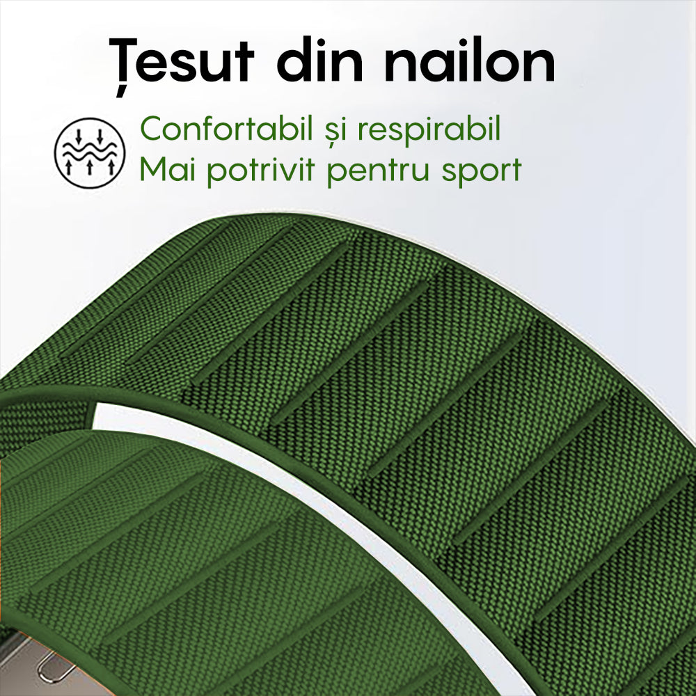 Curea Alpine Summit - Apple Watch 1/2/3/4/5/6/7/8/9/10/11/SE/SE2/SE3 - 38/40/41/42 MM - Verde Inchis