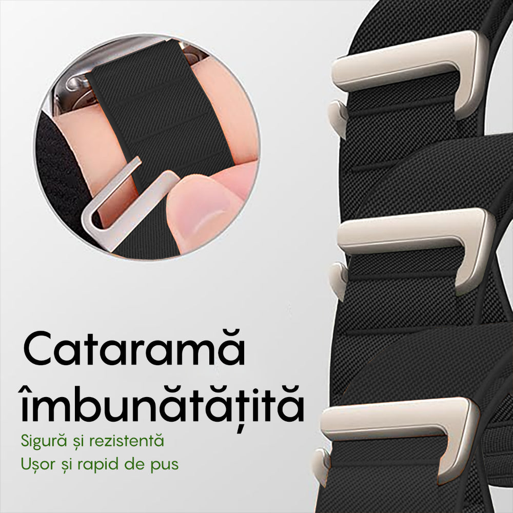 Curea Alpine Summit - Apple Watch 1/2/3/4/5/6/7/8/9/10/11/SE/SE2/SE3 - 38/40/41/42 MM - Negru