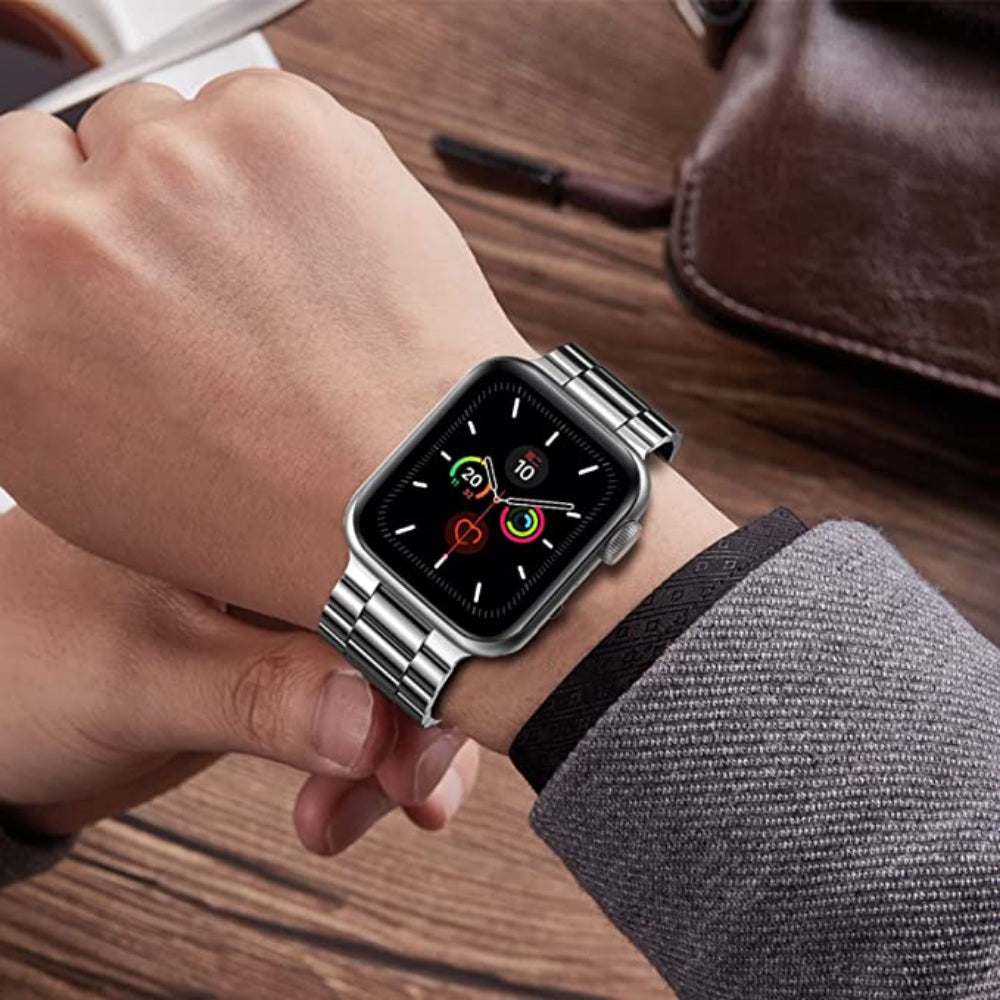 Curea Metallic Link - Apple Watch 1/2/3/4/5/6/7/8/9/SE - 38/40/41 MM - Silver
