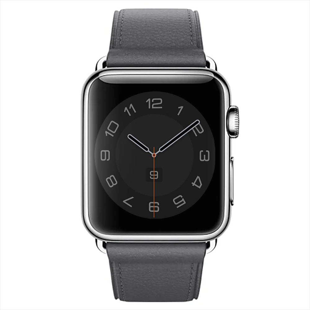Curea Leather Classic - Apple Watch 1/2/3/4/5/6/7/8/9/10/11/SE/SE2/SE3 - 38/40/41/42 MM - Dark Gray