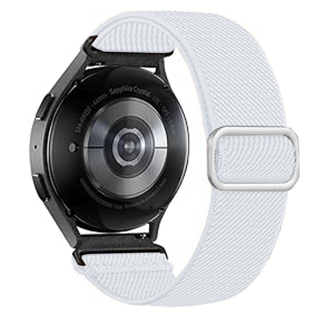 Curea Braided Classic - Samsung Galaxy Watch 7/6/6 Classic/5 Pro/5/4/4 Classic/3 41mm/42 mm/Active 2/Active/FE - 20mm - Alb