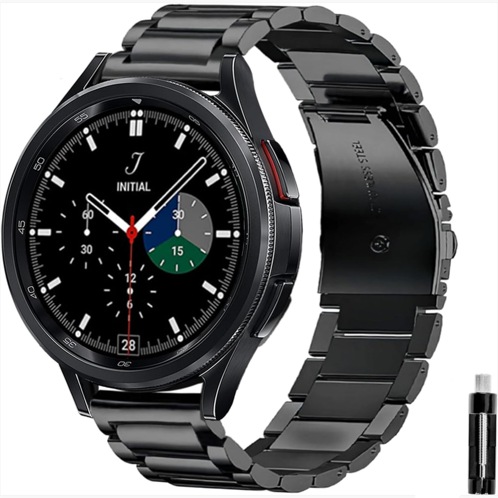 Curea Metallic Link - Samsung Galaxy Watch 7/6/6 Classic/5 Pro/5/4/4 Classic/3 41mm/42 mm/Active 2/Active/FE - 20mm - Negru
