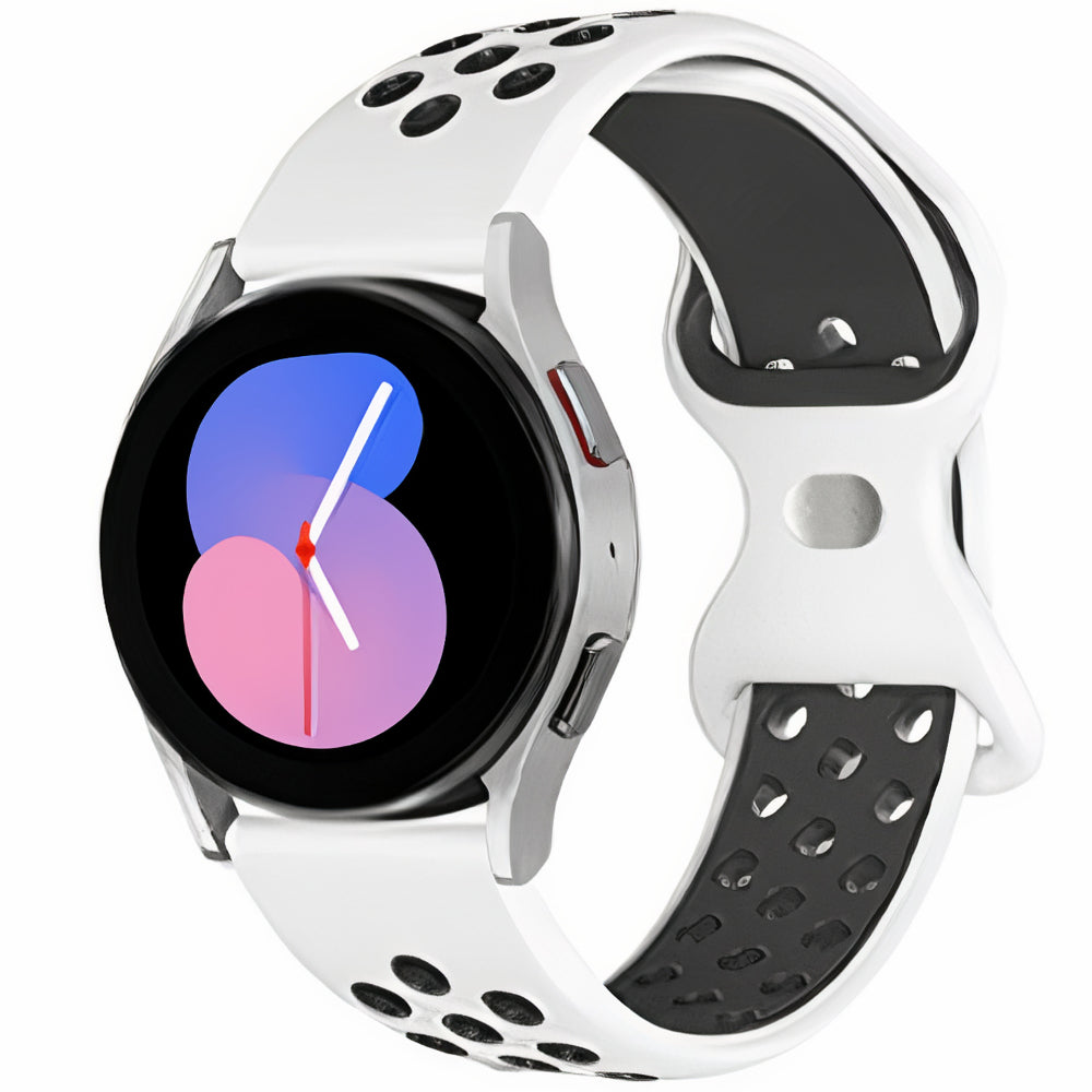 Curea Silicone Flex Loop - Samsung Galaxy Watch 7/6/6 Classic/5 Pro/5/4/4 Classic/3 41mm/42 mm/Active 2/Active/FE - 20mm - Alb