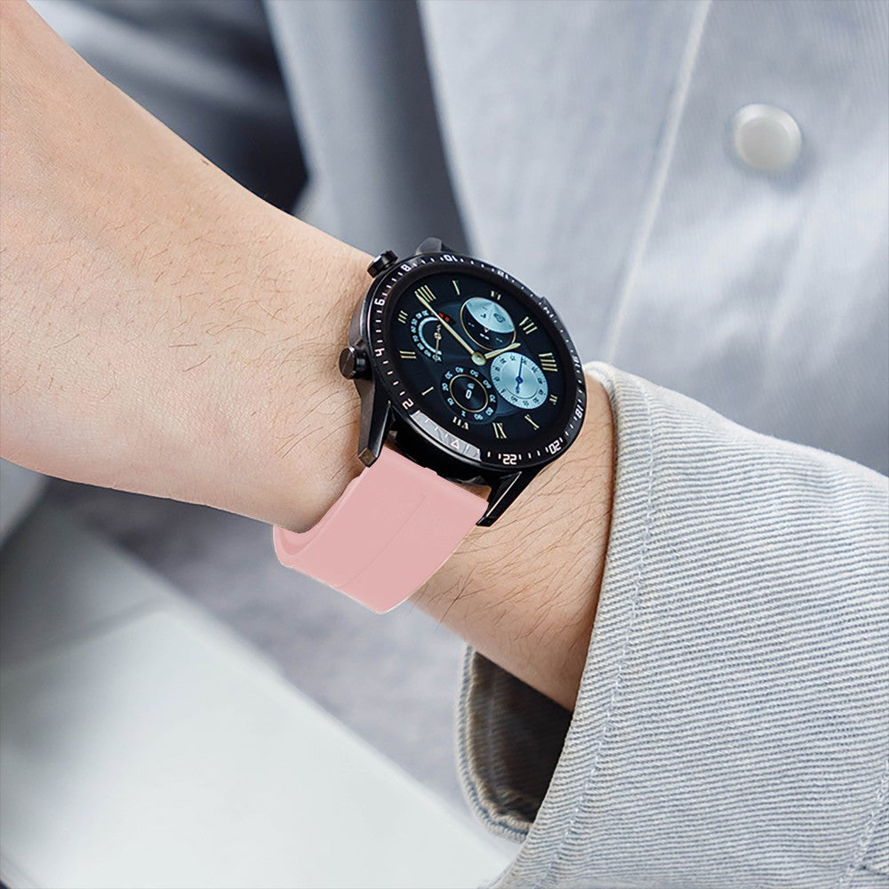 Curea Silicone Metallic Link - Samsung Galaxy Watch 7/6/6 Classic/5 Pro/5/4/4 Classic/3 41mm/42 mm/Active 2/Active/FE - 20mm - Pink Sand