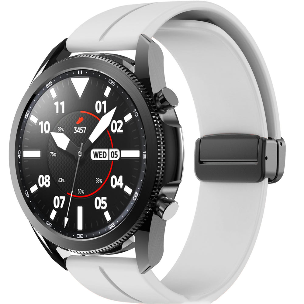 Curea Silicone Metallic Link - Samsung Galaxy Watch S3 Frontier/S3 Classic/3 45mm/46mm/Gear S3 - 22mm - Alb