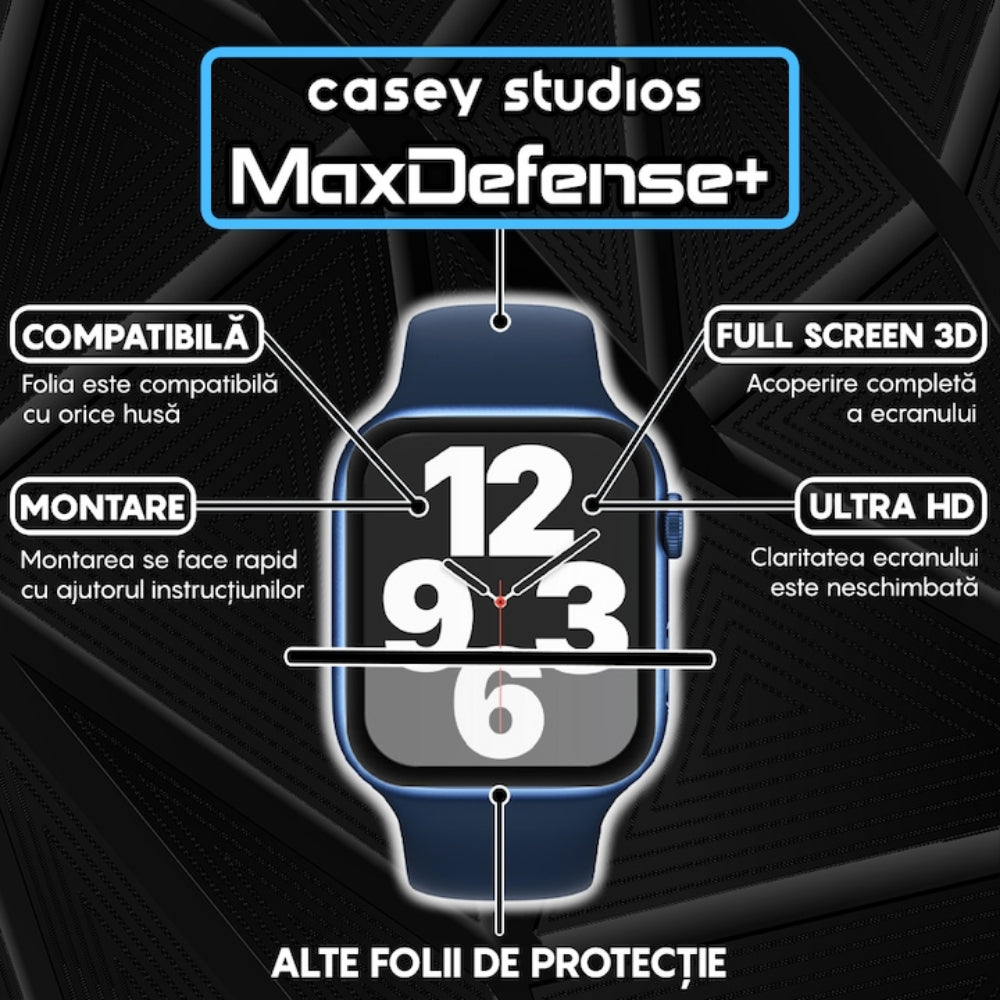 Folie Regenerabila MaxDefense+ - Apple Watch 4/5/6/SE - 40MM - Negru