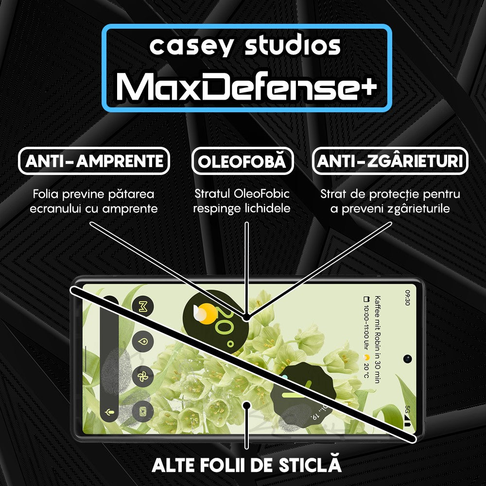 Folie Sticla MaxDefense+ - Google Pixel 6 - Negru