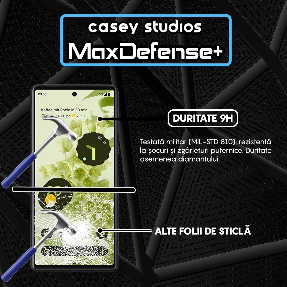 Folie Sticla MaxDefense+ - Google Pixel 6 - Negru