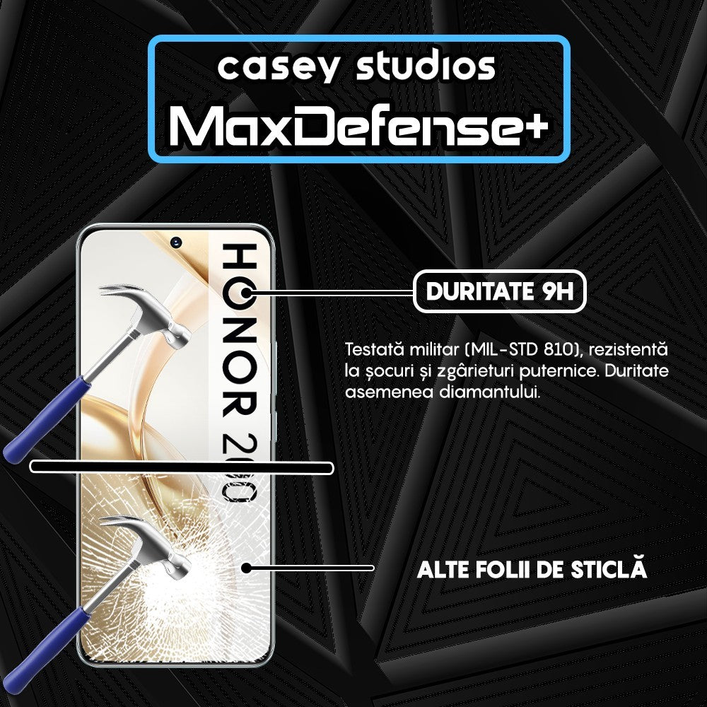 Folie Sticla MaxDefense+ - Honor 200 - Negru