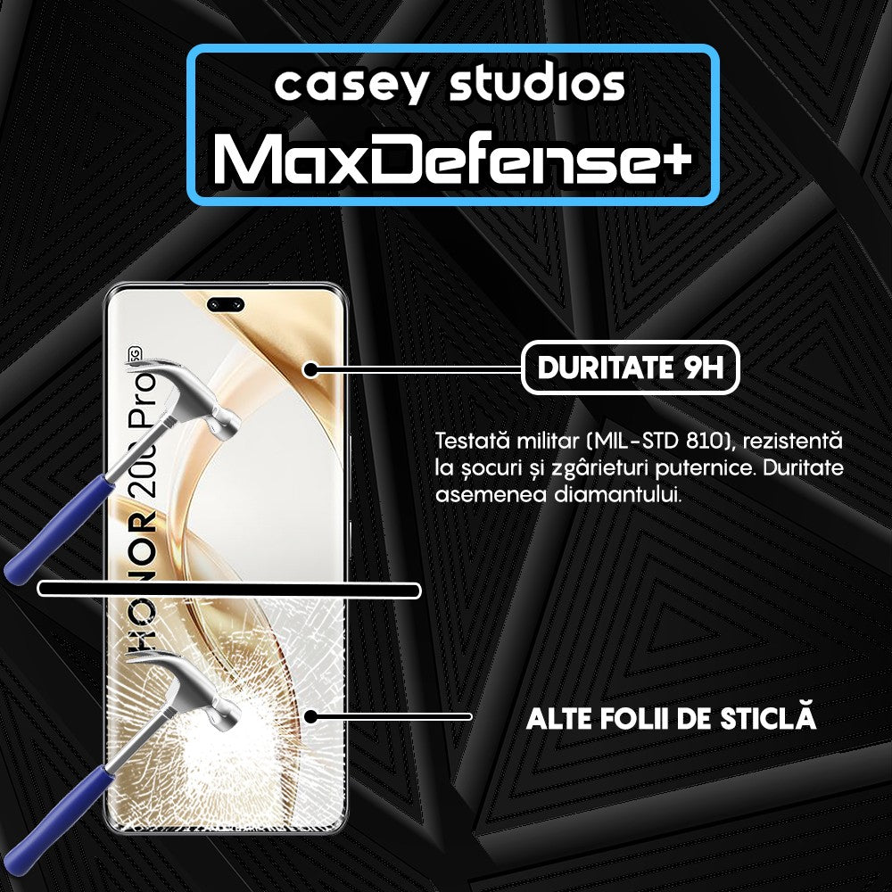 Folie Sticla MaxDefense+ - Honor 200 Pro - Negru