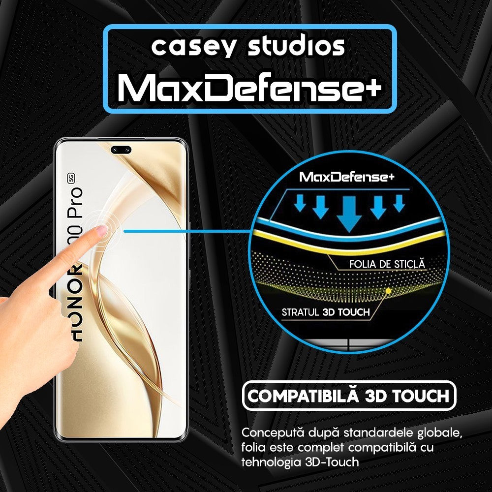 Folie Sticla MaxDefense+ - Honor 200 Pro - Negru