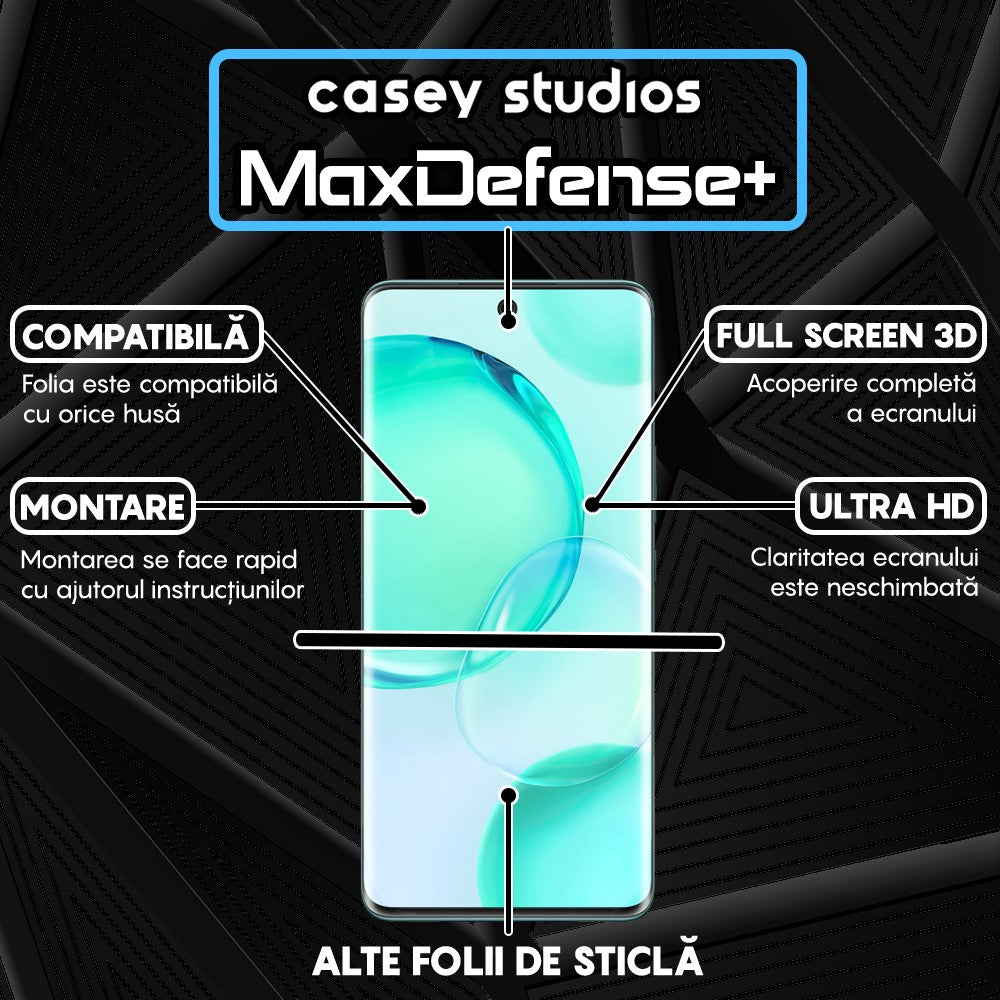 Folie Sticla MaxDefense+ - Honor 50/Huawei nova 9 - Negru