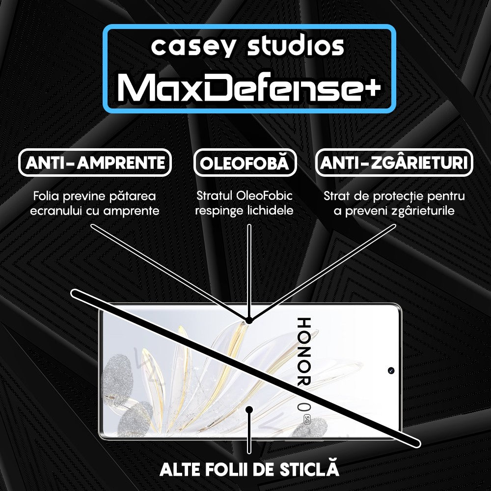 Folie Sticla MaxDefense+ - Honor 70 - Negru