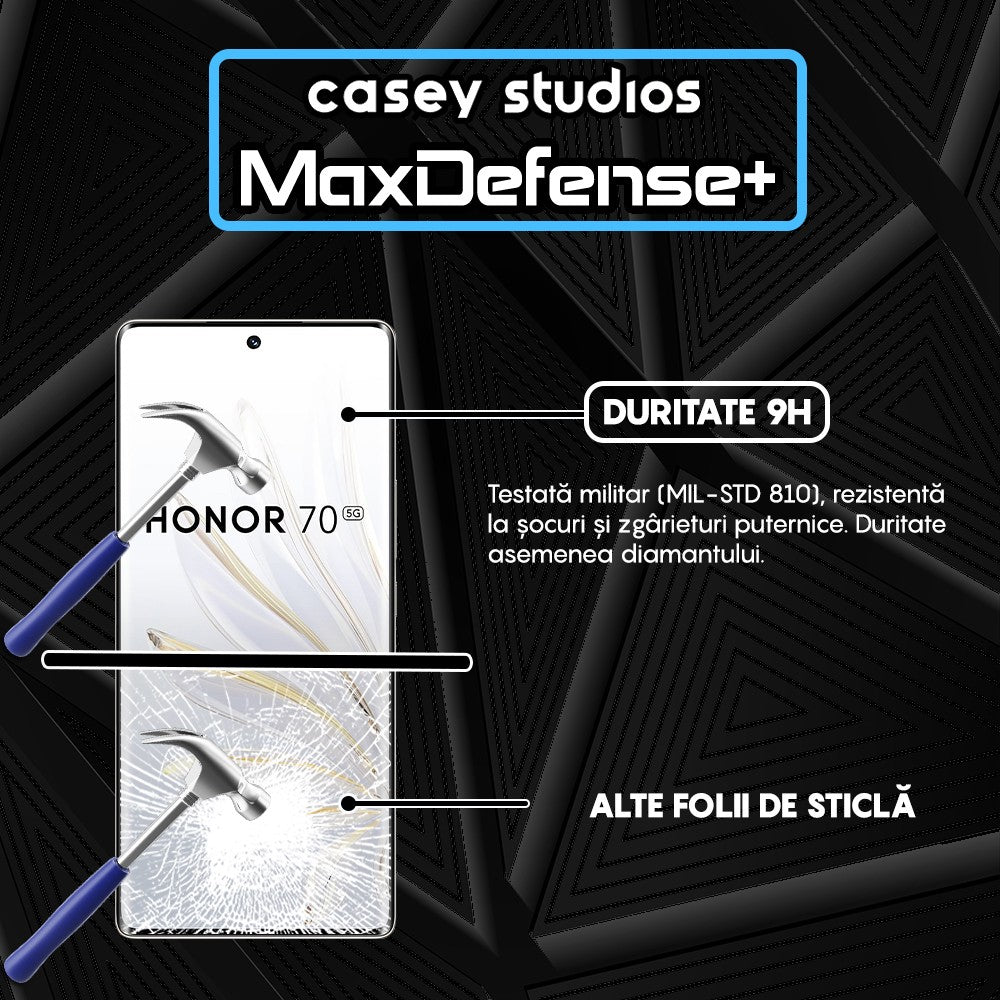 Folie Sticla MaxDefense+ - Honor 70 - Negru