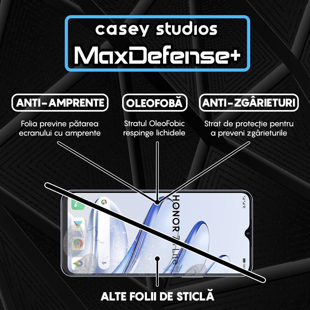 Folie Sticla MaxDefense+ - Honor 70 Lite - Negru