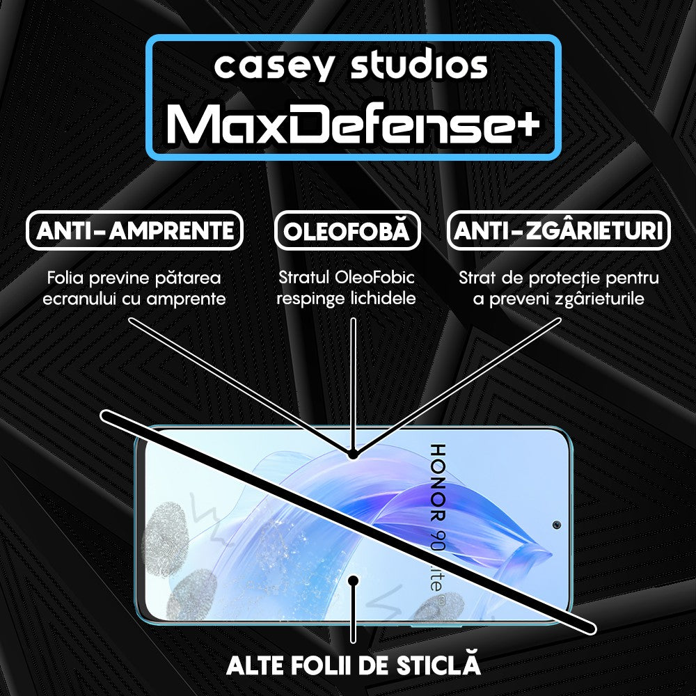 Folie Sticla MaxDefense+ - Honor 90 Lite - Negru