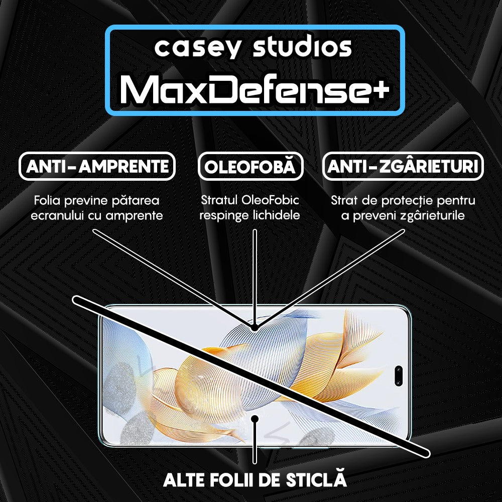 Folie Sticla MaxDefense+ - Honor 90 Pro - Negru