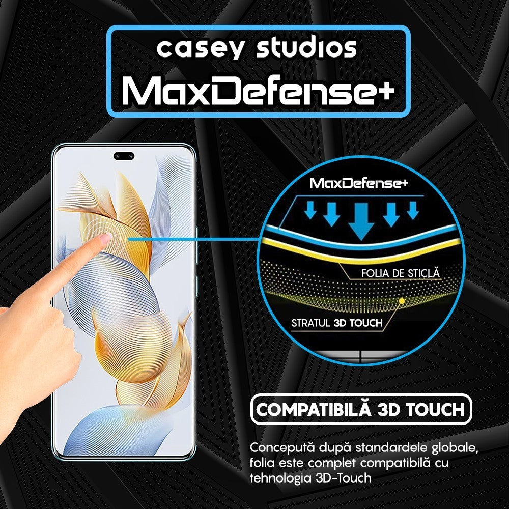 Folie Sticla MaxDefense+ - Honor 90 Pro - Negru