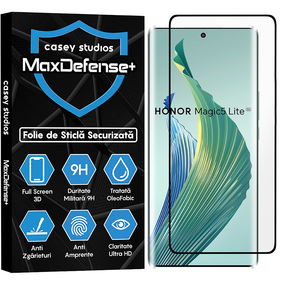 Folie Sticla MaxDefense+ - Honor Magic5 Lite - Negru