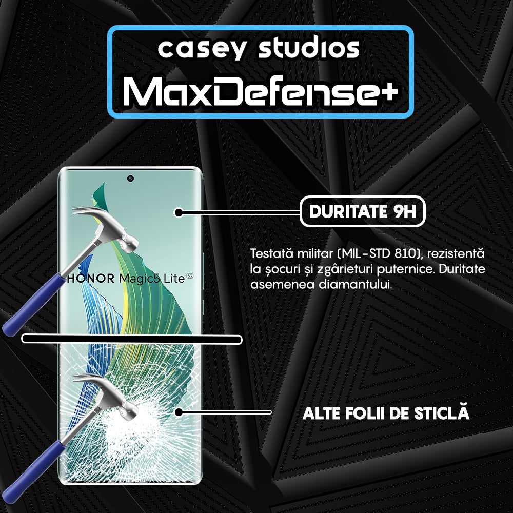 Folie Sticla MaxDefense+ - Honor Magic5 Lite - Negru
