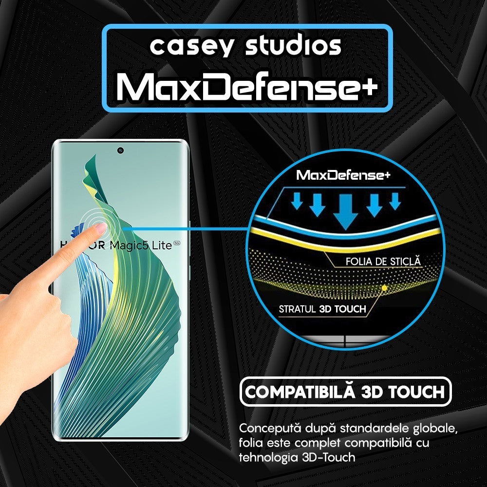 Folie Sticla MaxDefense+ - Honor Magic5 Lite - Negru