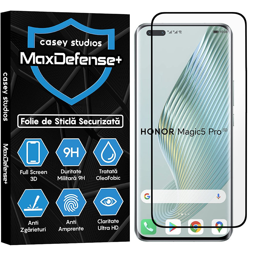 Folie Sticla MaxDefense+ - Honor Magic5 Pro - Negru