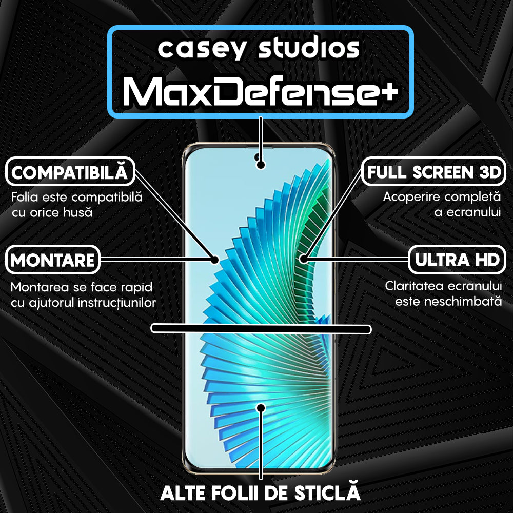Folie Sticla MaxDefense+ - Honor Magic6 Lite - Negru